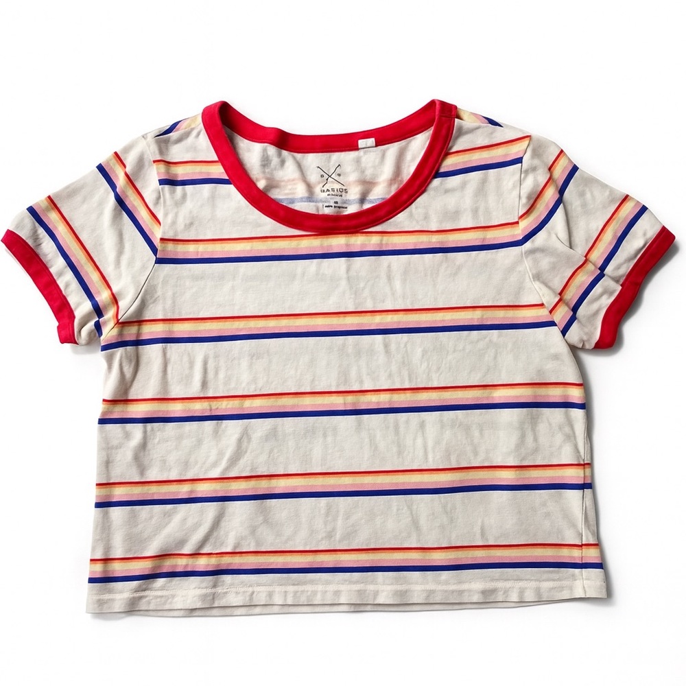 PacSun Basics Striped Ringer Crop Top – XS